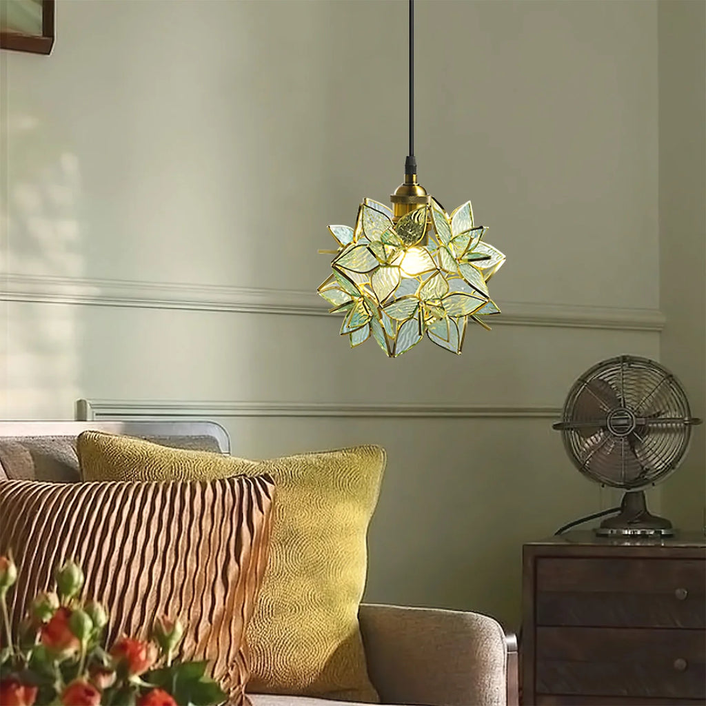 Floral Glass Pendant Lamp