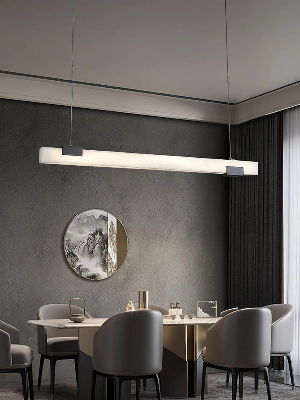 Alabaster Cary Black Pendant Light