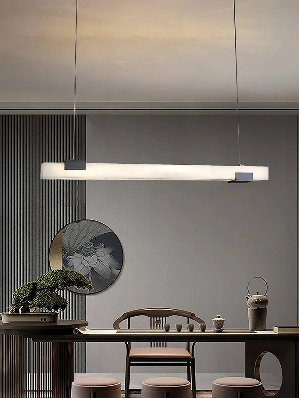 Alabaster Cary Black Pendant Light