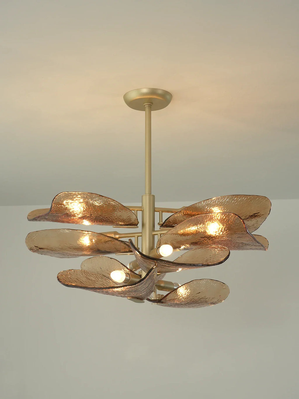 Cloud-Shaped Layered Amber Chandelier