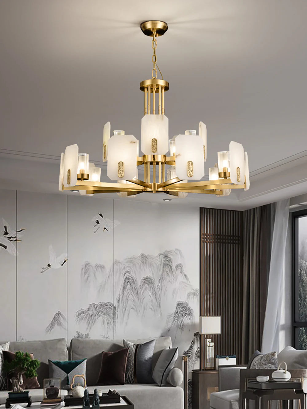 Luxury Copper Marble Chandelier