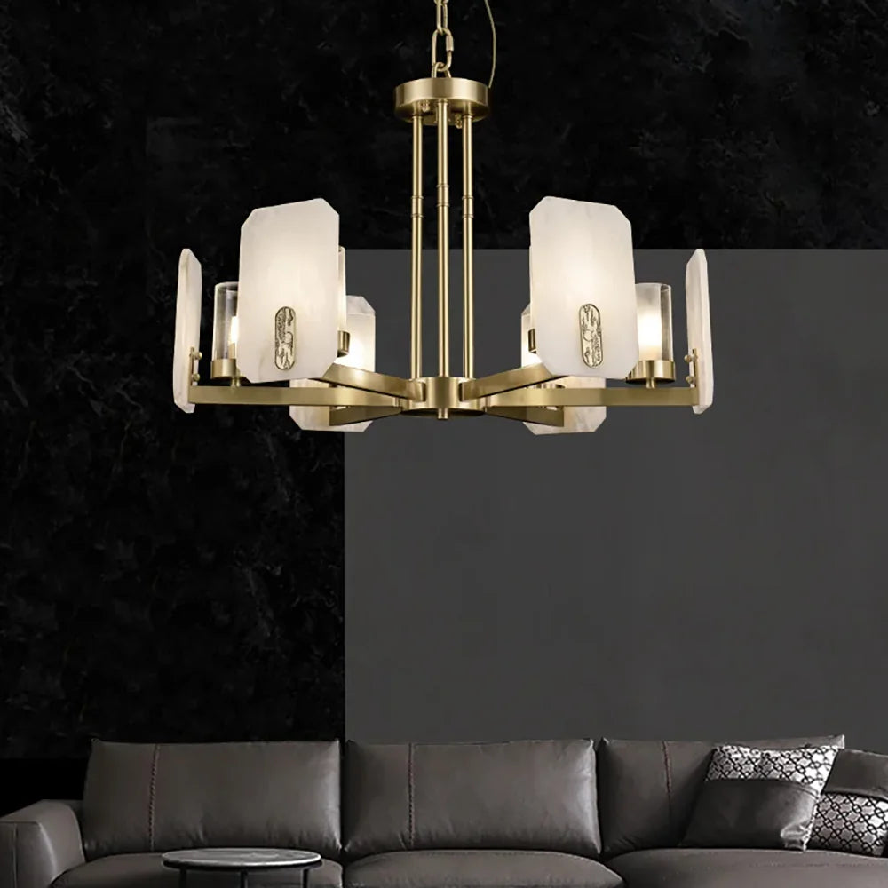 Luxury Copper Marble Chandelier