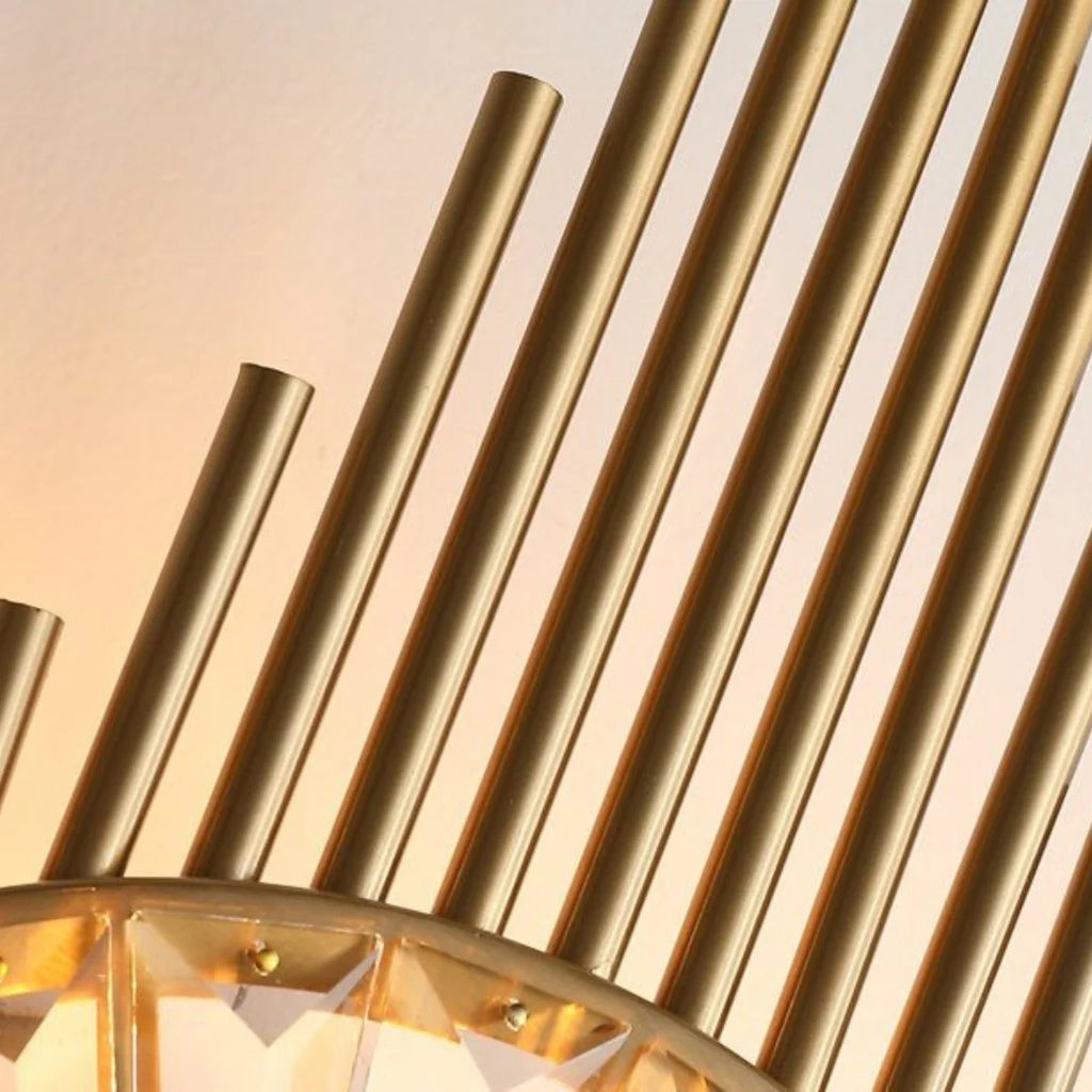 Crystal Gear Gold Wall Light