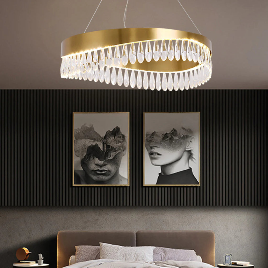 Golden Ring Crystal Light Luxury Chandelier