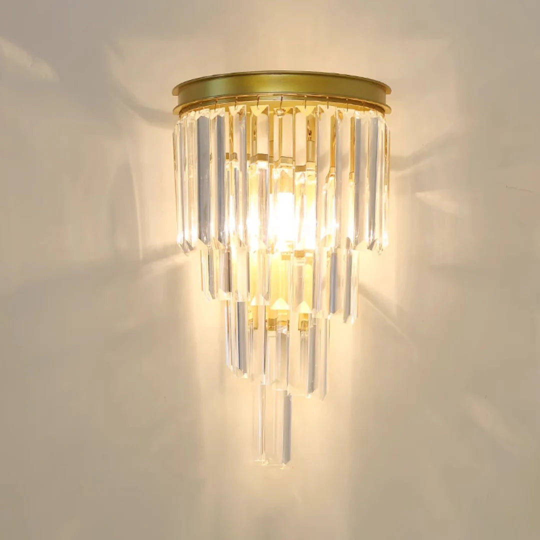 Crystal Tiered Tapered Wall Light