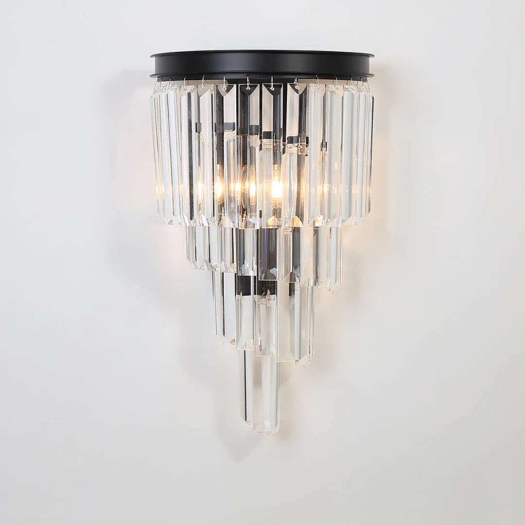 Crystal Tiered Tapered Wall Light