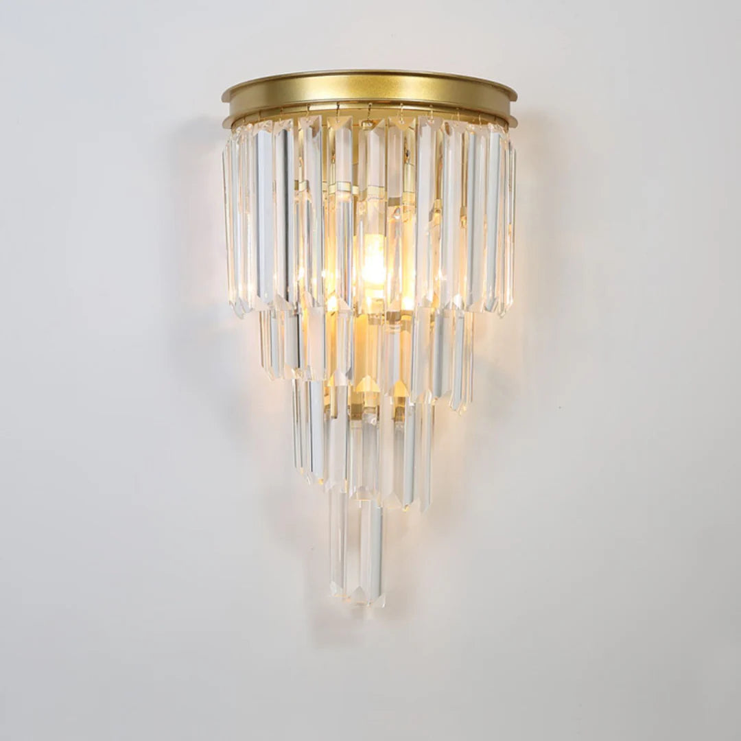 Crystal Tiered Tapered Wall Light