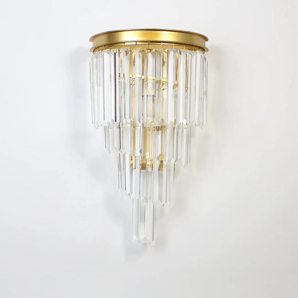 Crystal Tiered Tapered Wall Light
