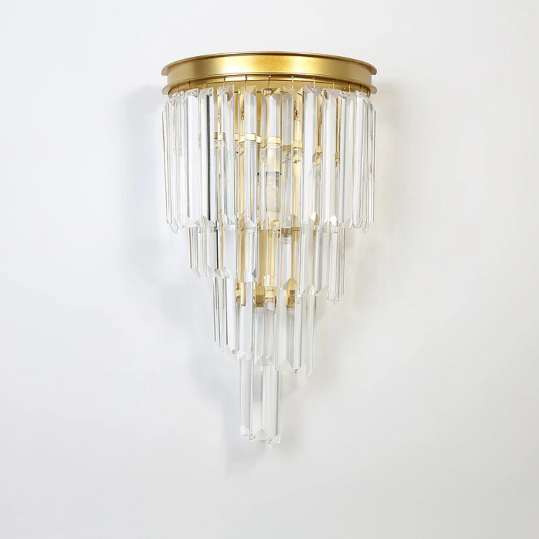 Crystal Tiered Tapered Wall Light