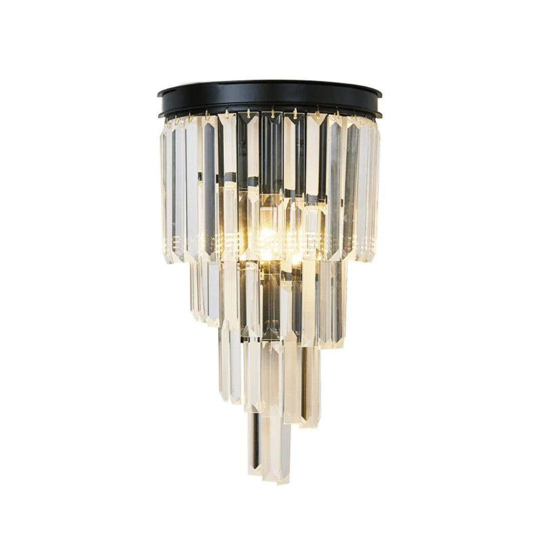Crystal Tiered Tapered Wall Light