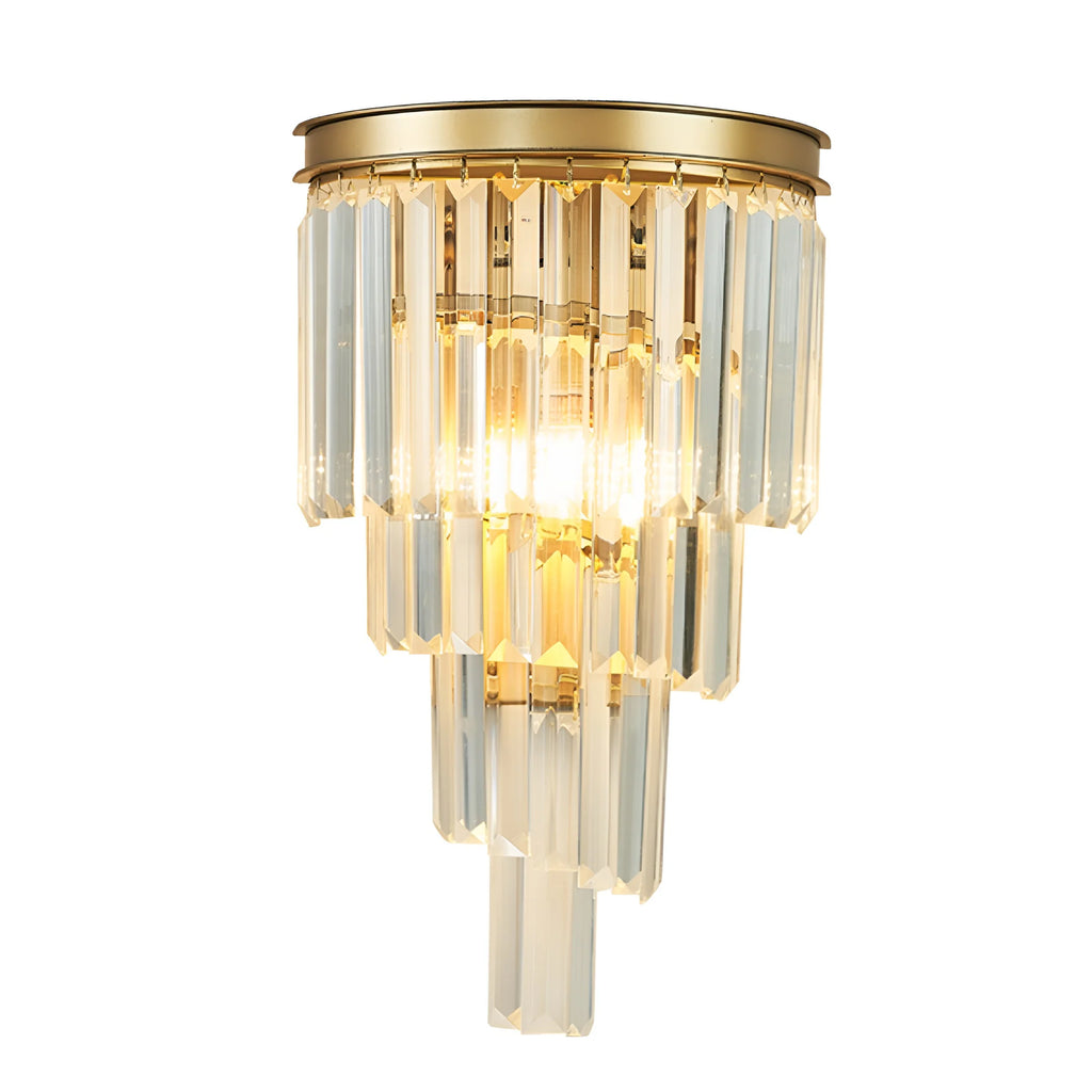 Crystal Tiered Tapered Wall Light