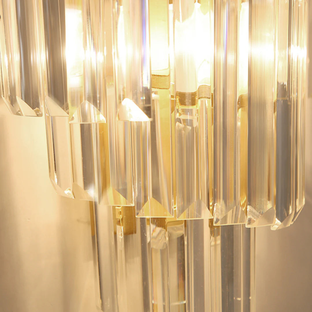 Crystal Tiered Tapered Wall Light