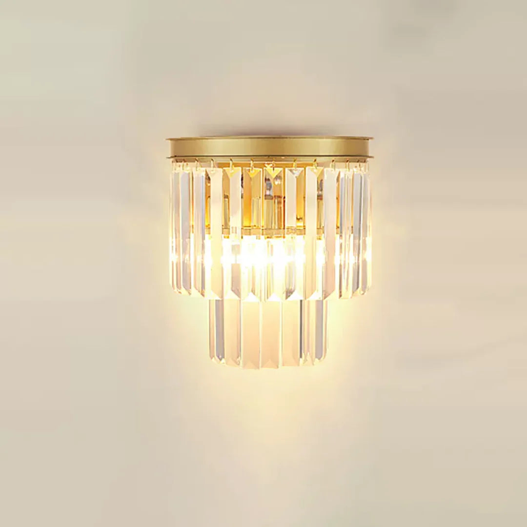 Crystal Tiered Tapered Wall Light