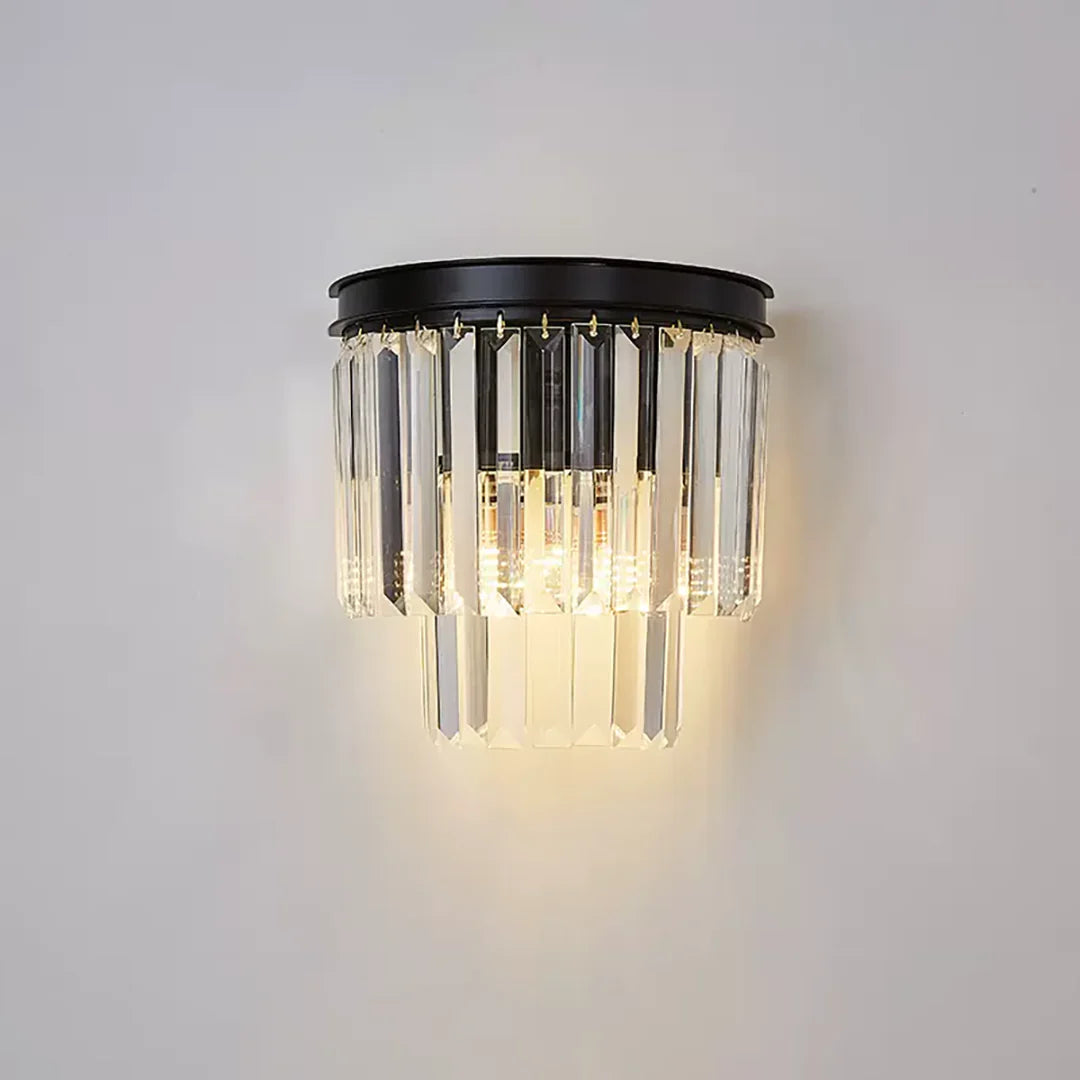 Crystal Tiered Tapered Wall Light