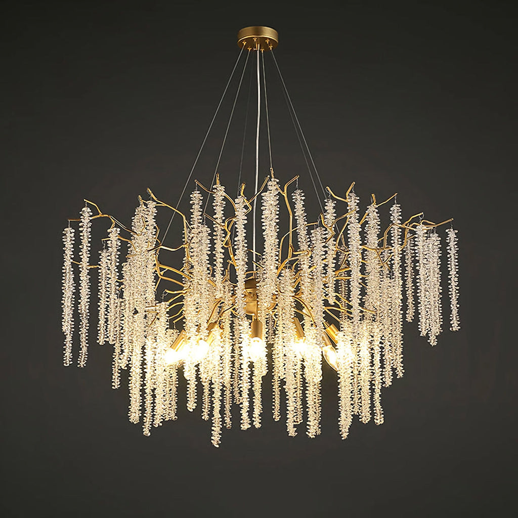 Crystal Wicker Chandelier