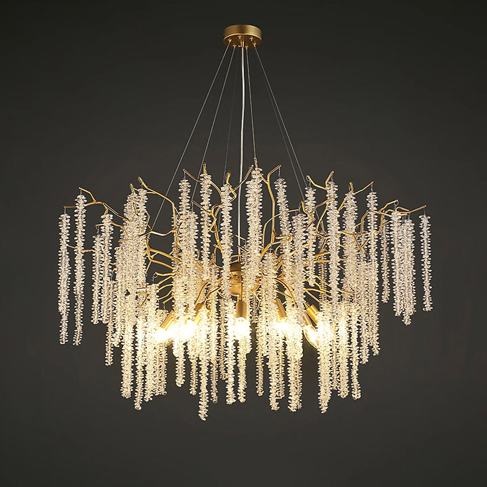 Crystal Wicker Chandelier