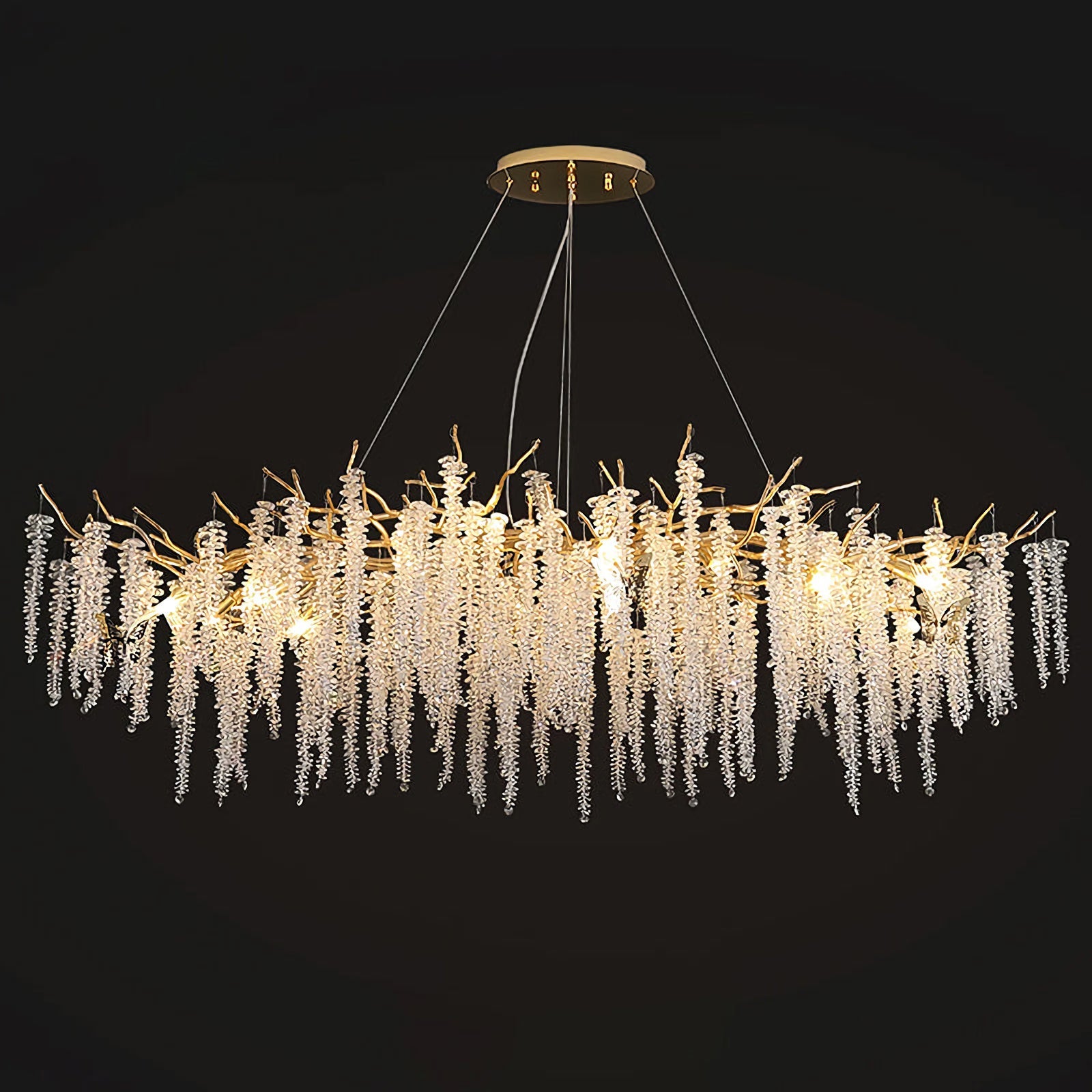 Crystal Wicker Chandelier