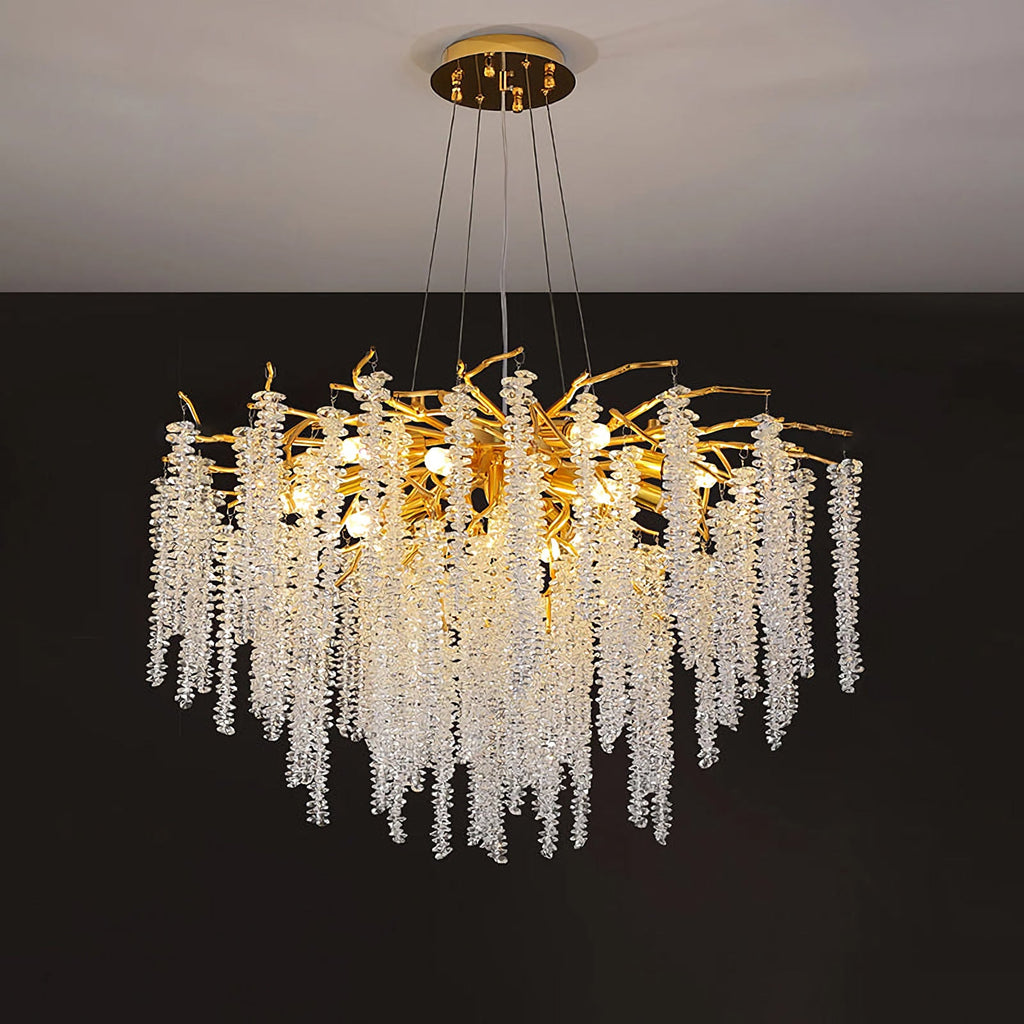Crystal Wicker Chandelier