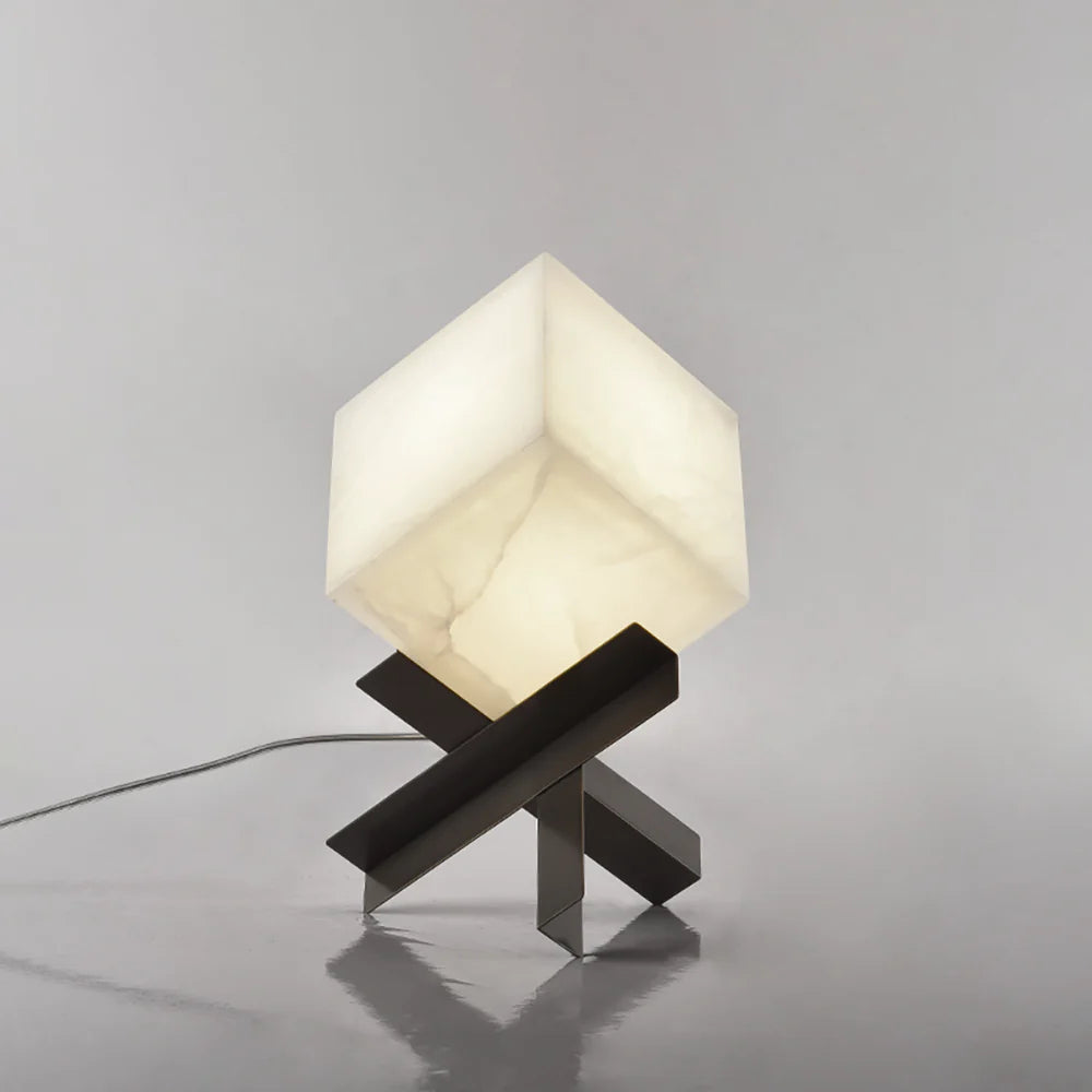 Cube Alabaster Table Lamp