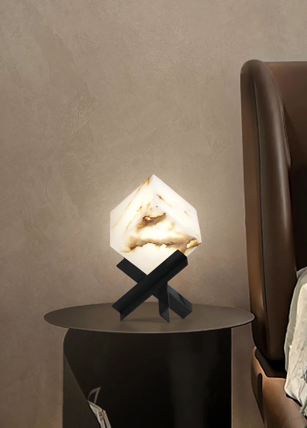 Cube Alabaster Table Lamp
