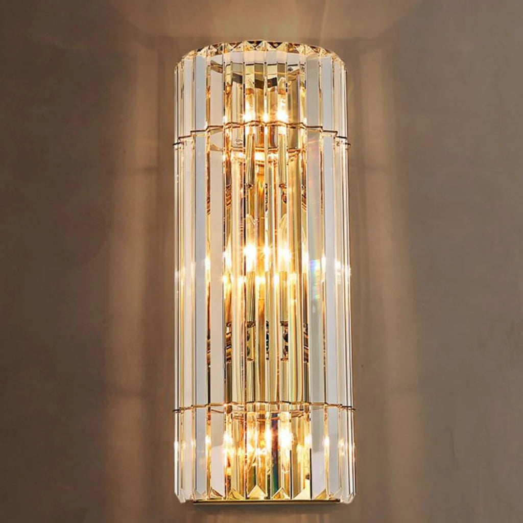 Cylindrical Crystal Wall Light