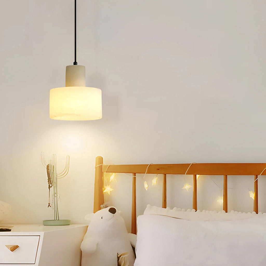Cylindrical plaster Pendant Light