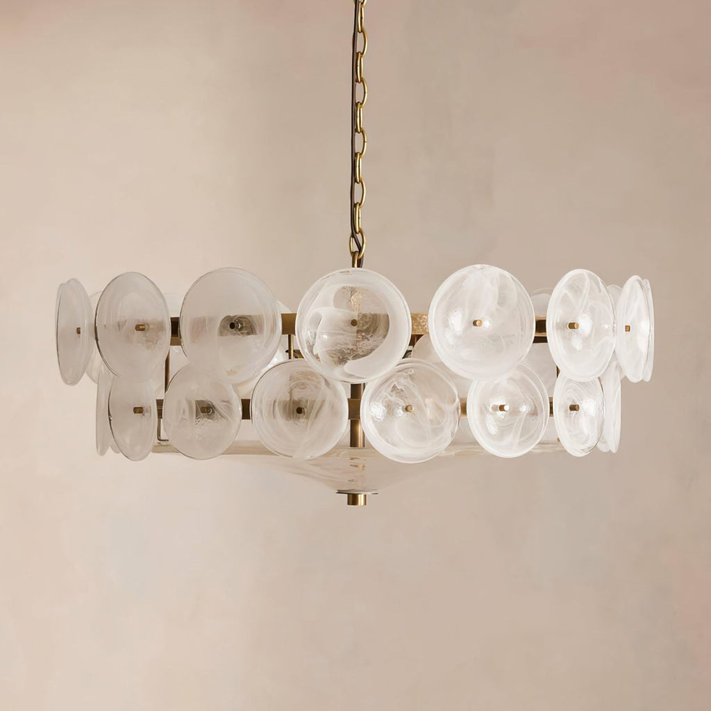 Solaris Disc Murano Glass Chandelier