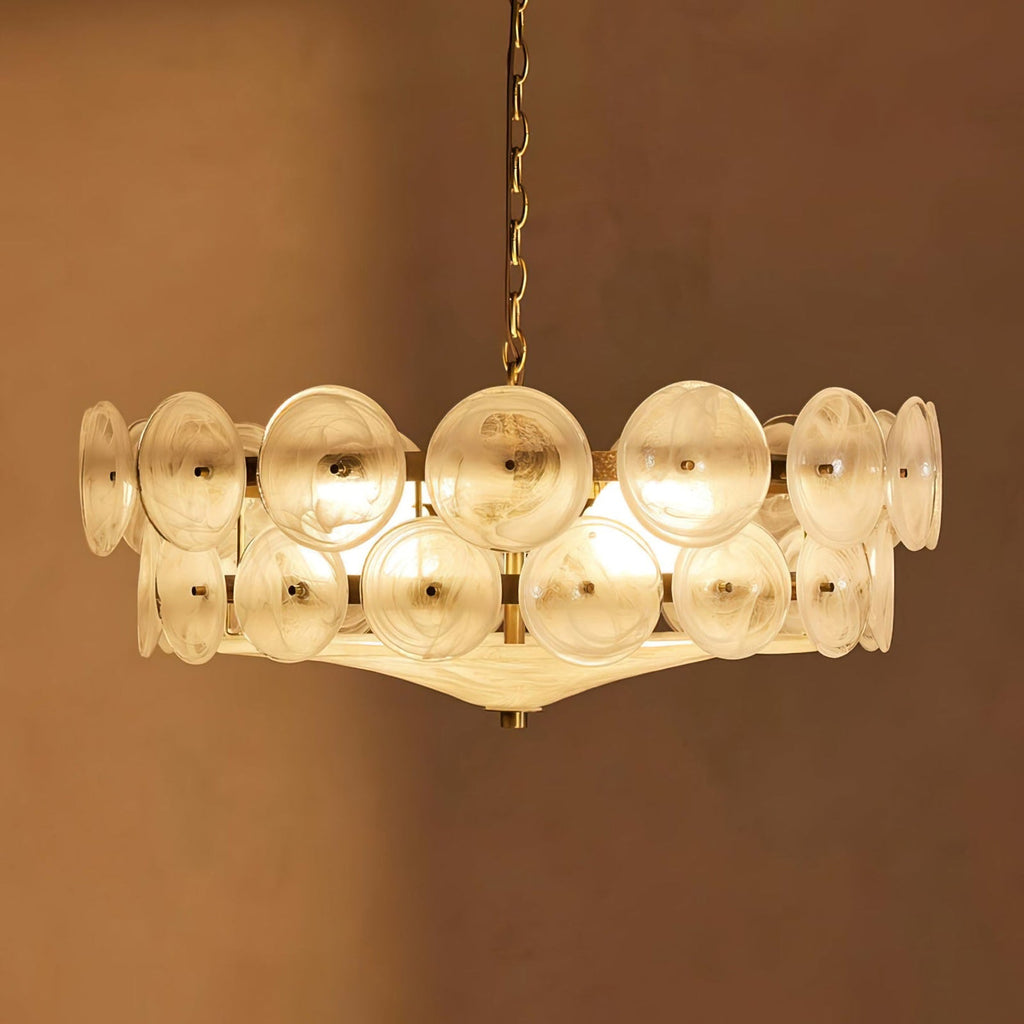 Solaris Disc Murano Glass Chandelier