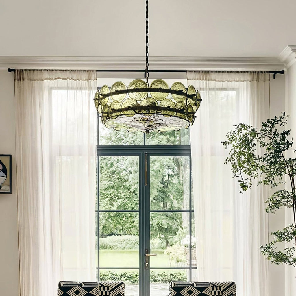 Solaris Disc Murano Glass Chandelier