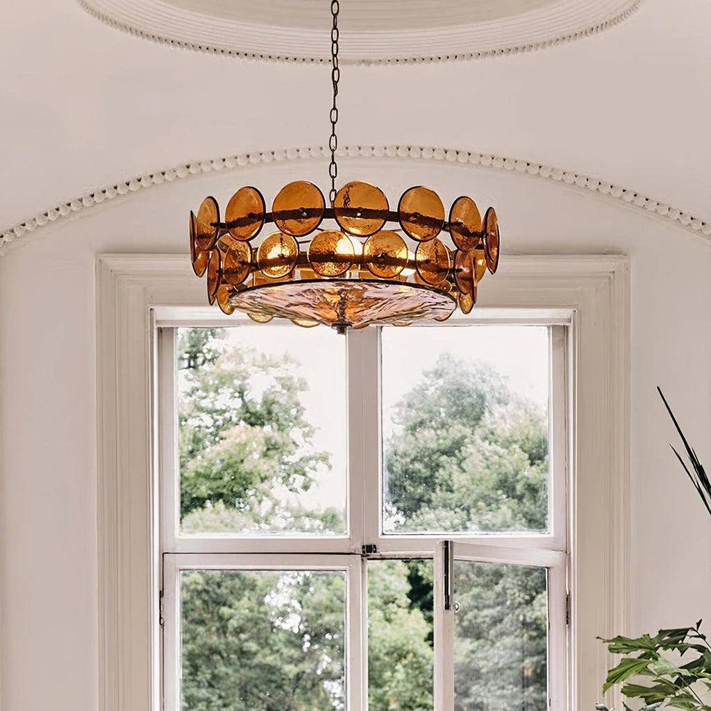 Solaris Disc Murano Glass Chandelier