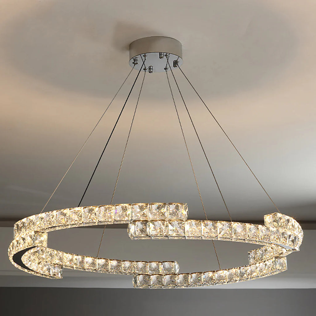 Double Ring Crystal Chandelier