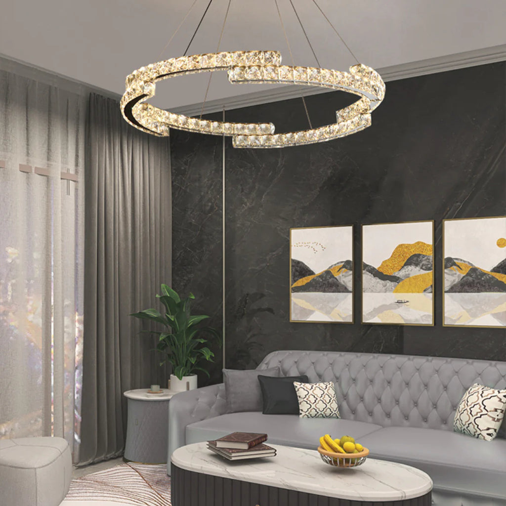 Double Ring Crystal Chandelier