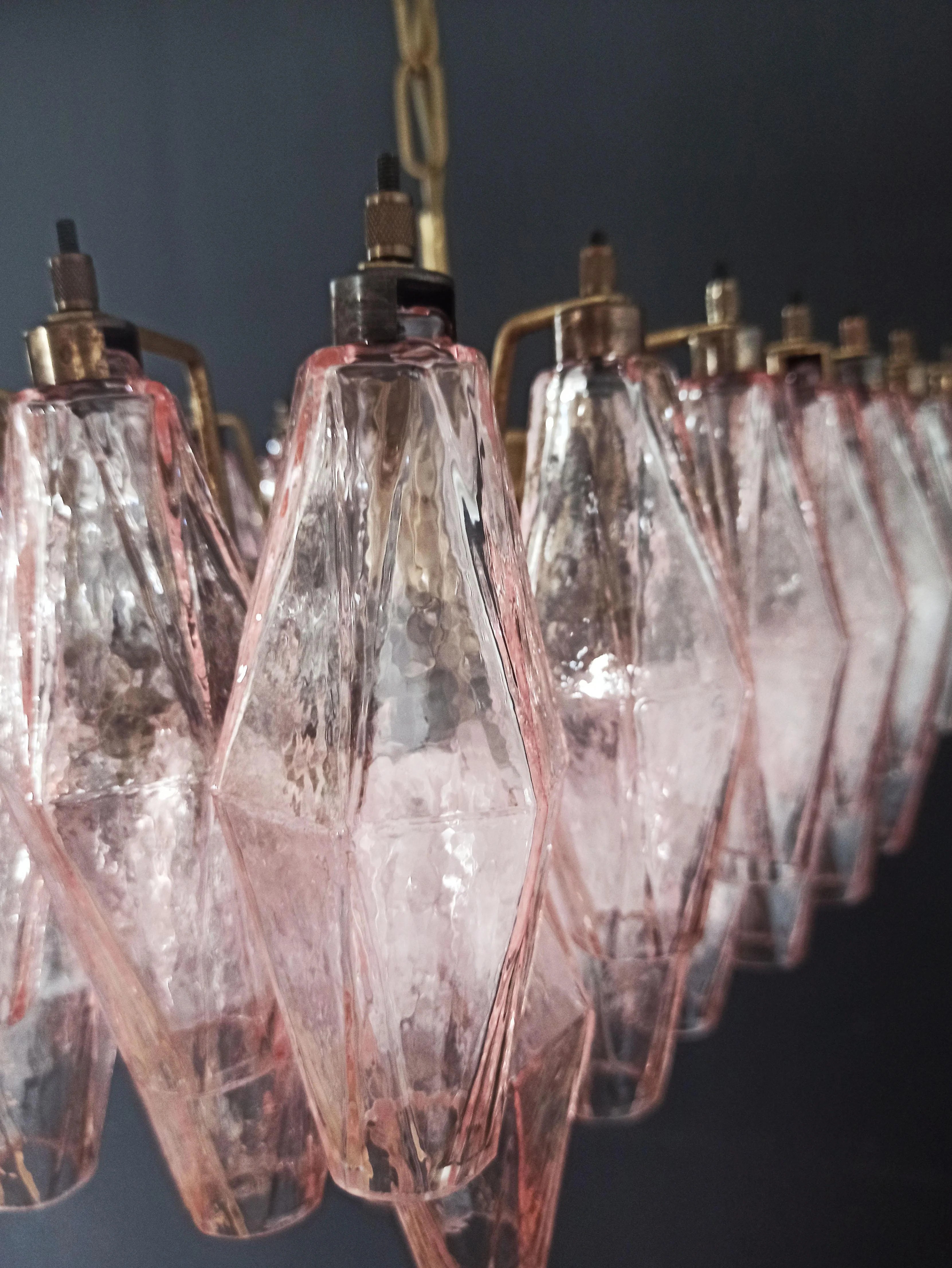 Poliedri Murano Pink Chandelier