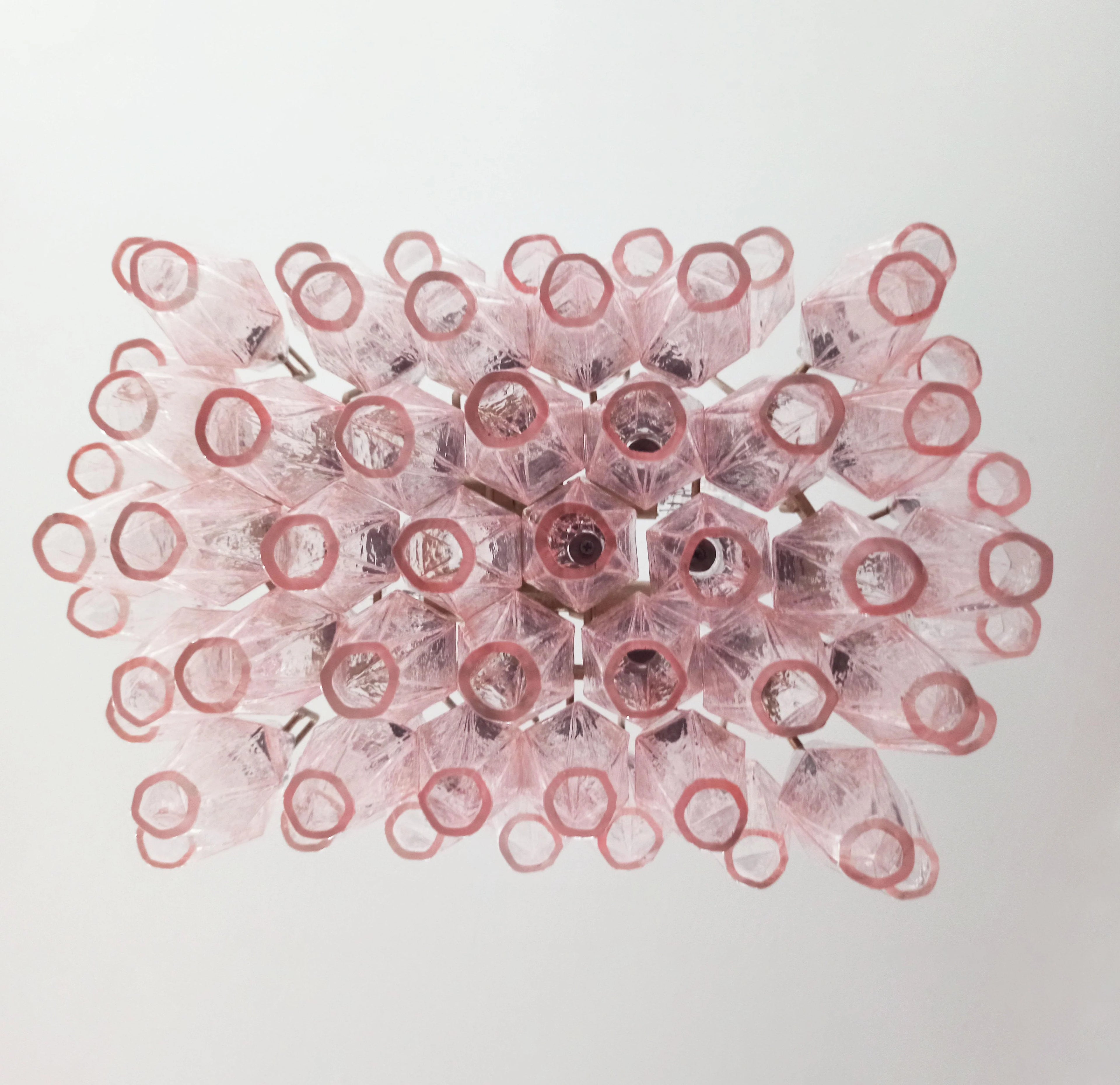 Poliedri Murano Pink Chandelier
