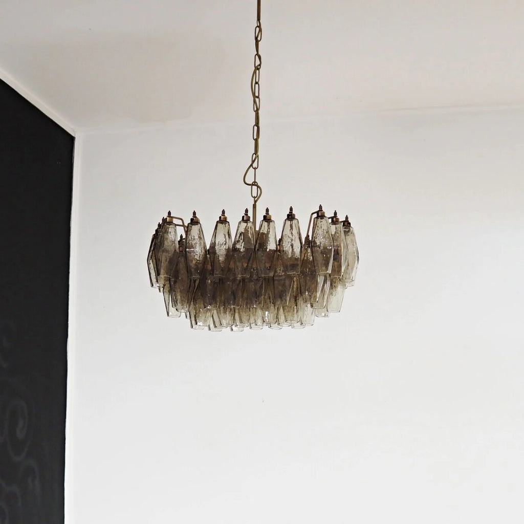 Poliedri Murano Smoked Chandelier
