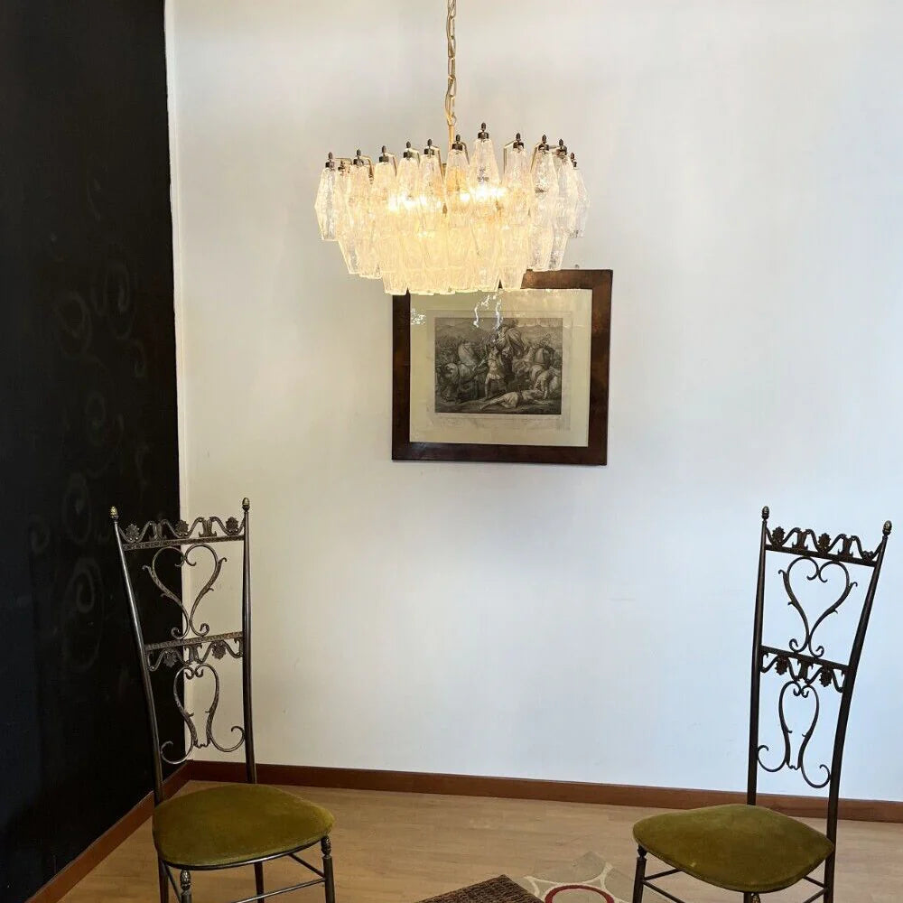 Poliedri Murano Trasparent Chandelier