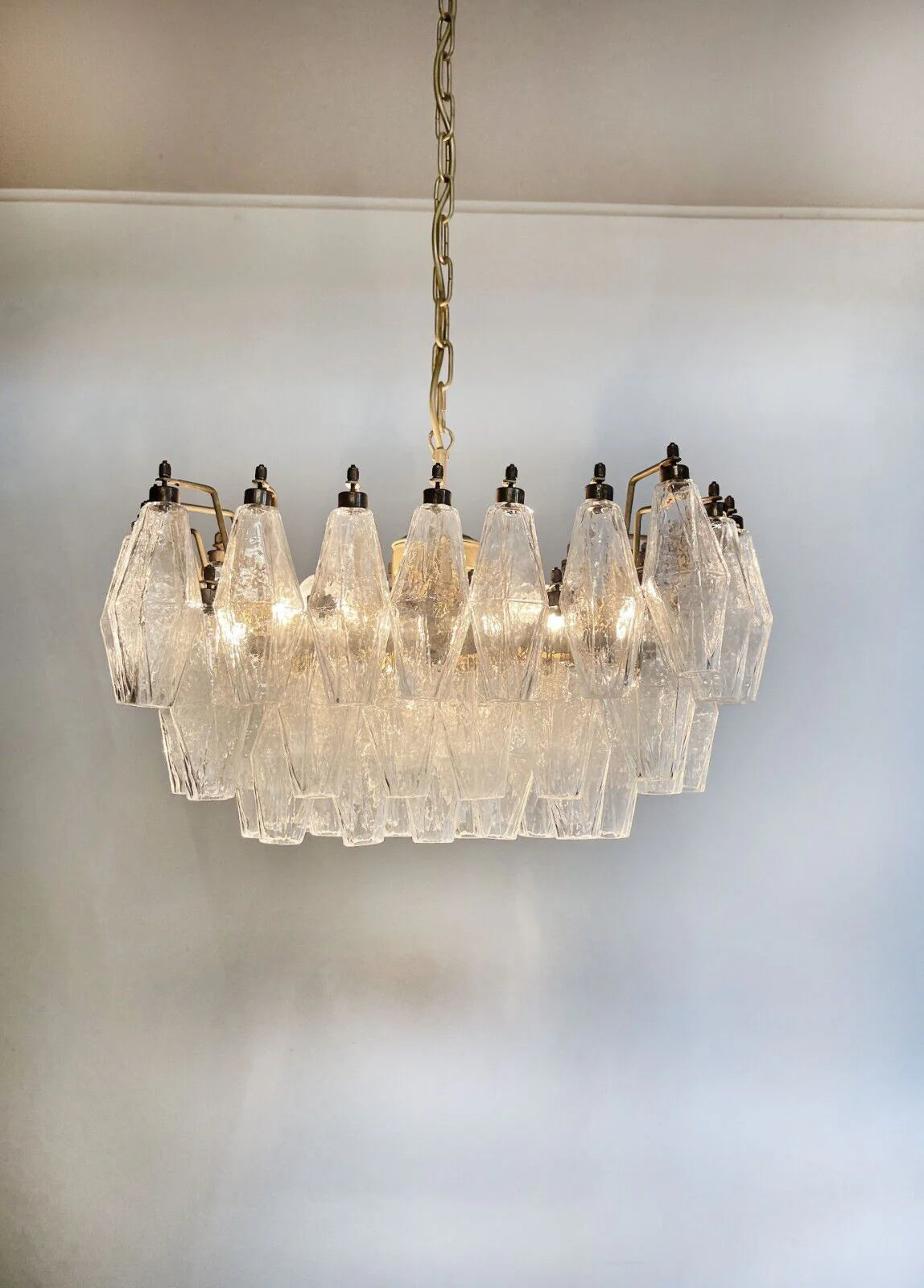 Poliedri Murano Trasparent Chandelier