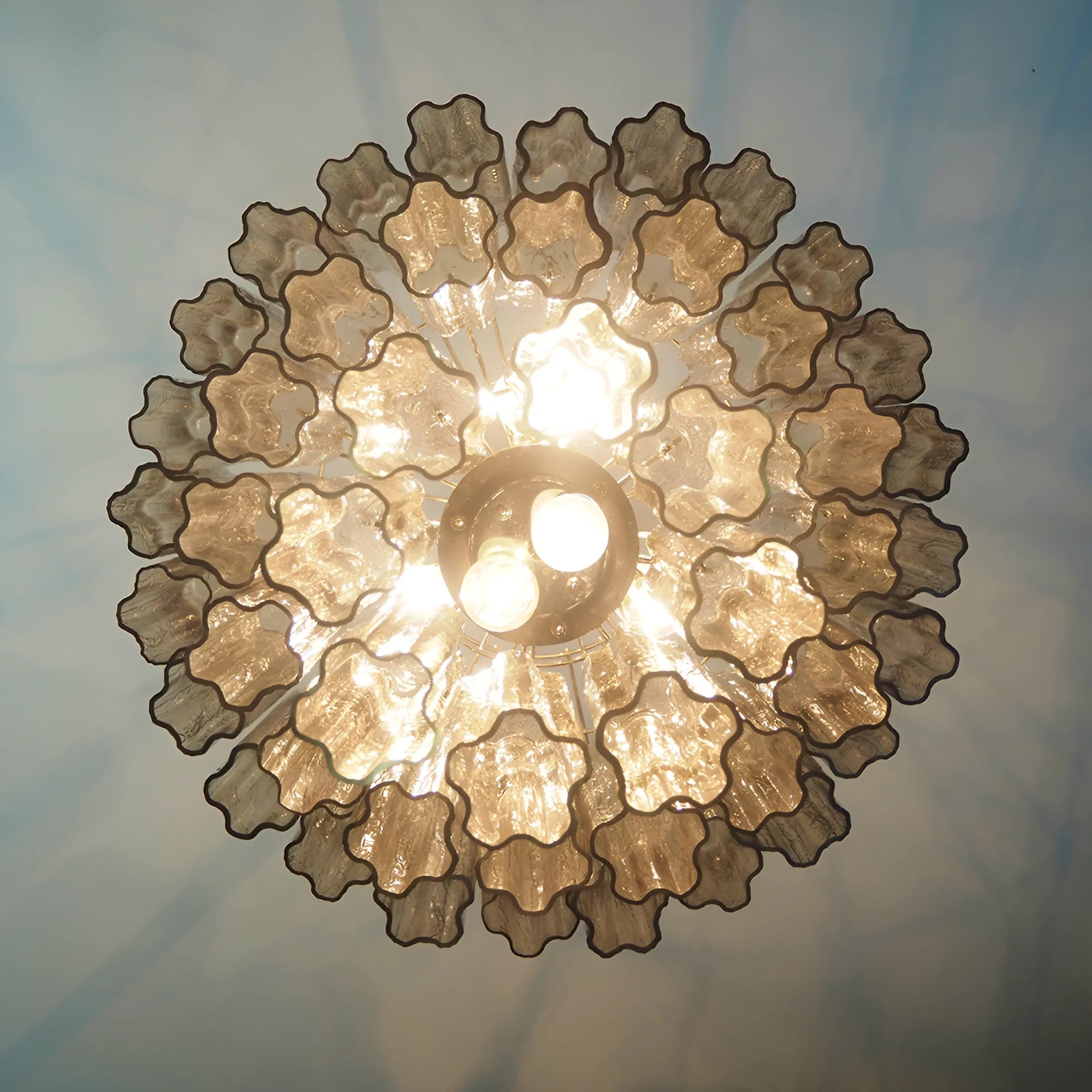 Elegant Smoke Murano Glass Tube Chandelier