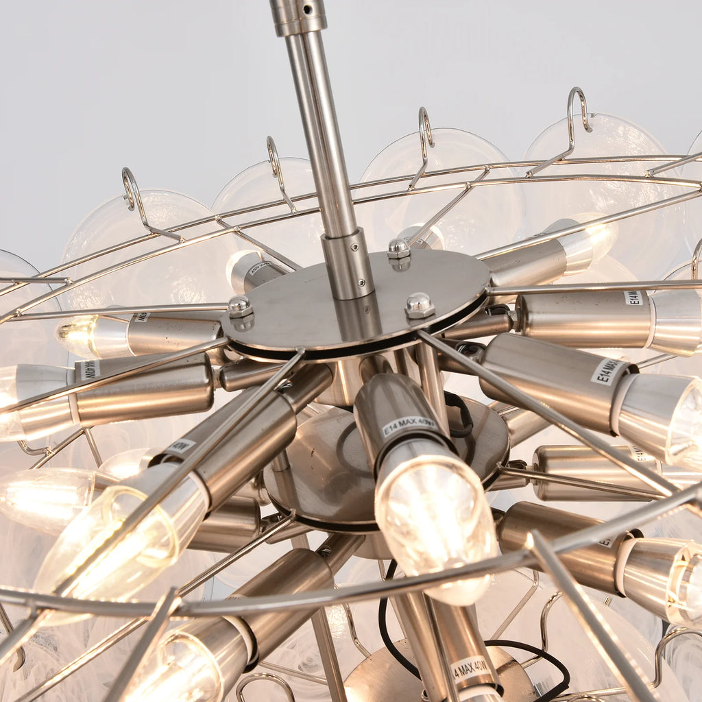 Elegant White Murano Disc Chandelier