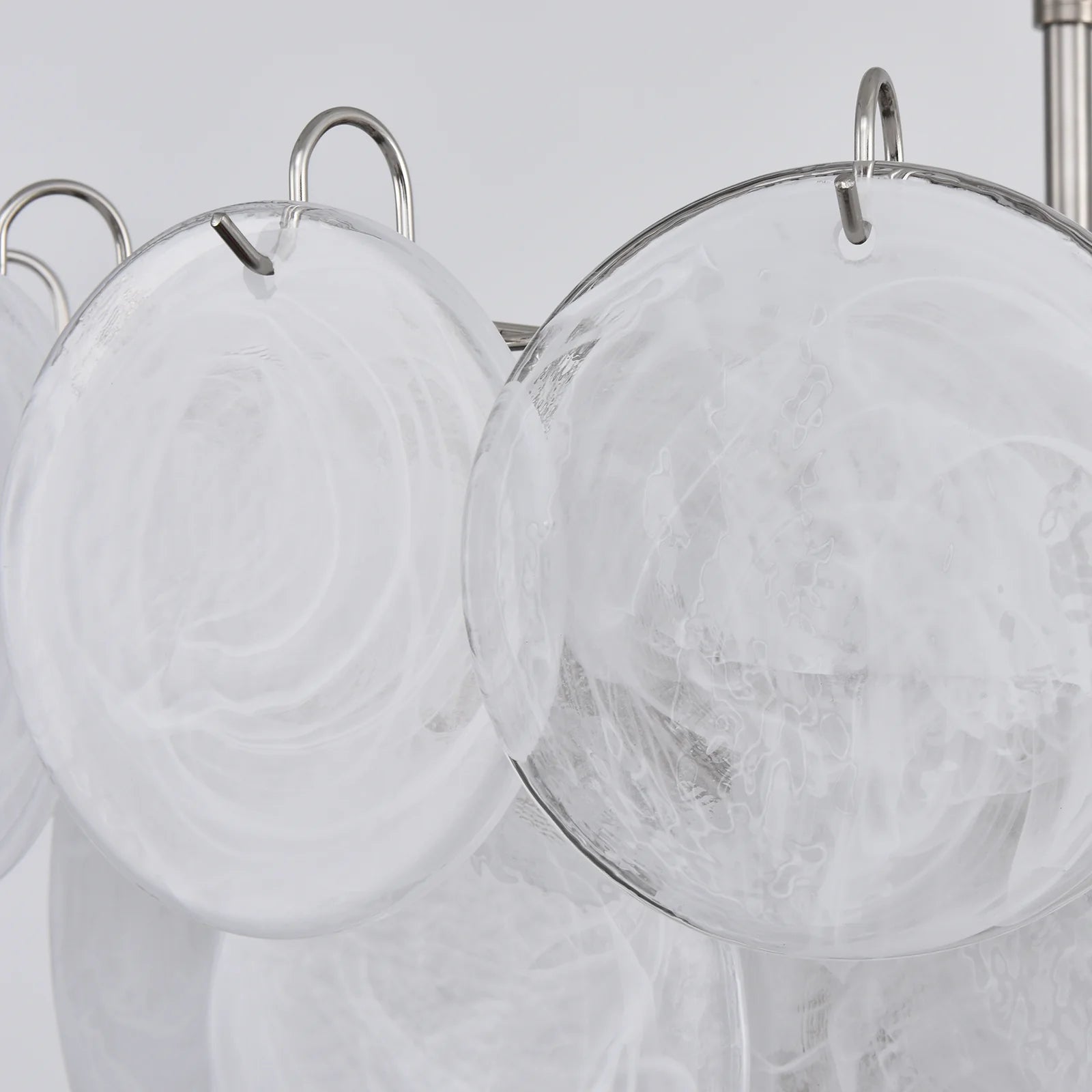 Elegant White Murano Disc Chandelier
