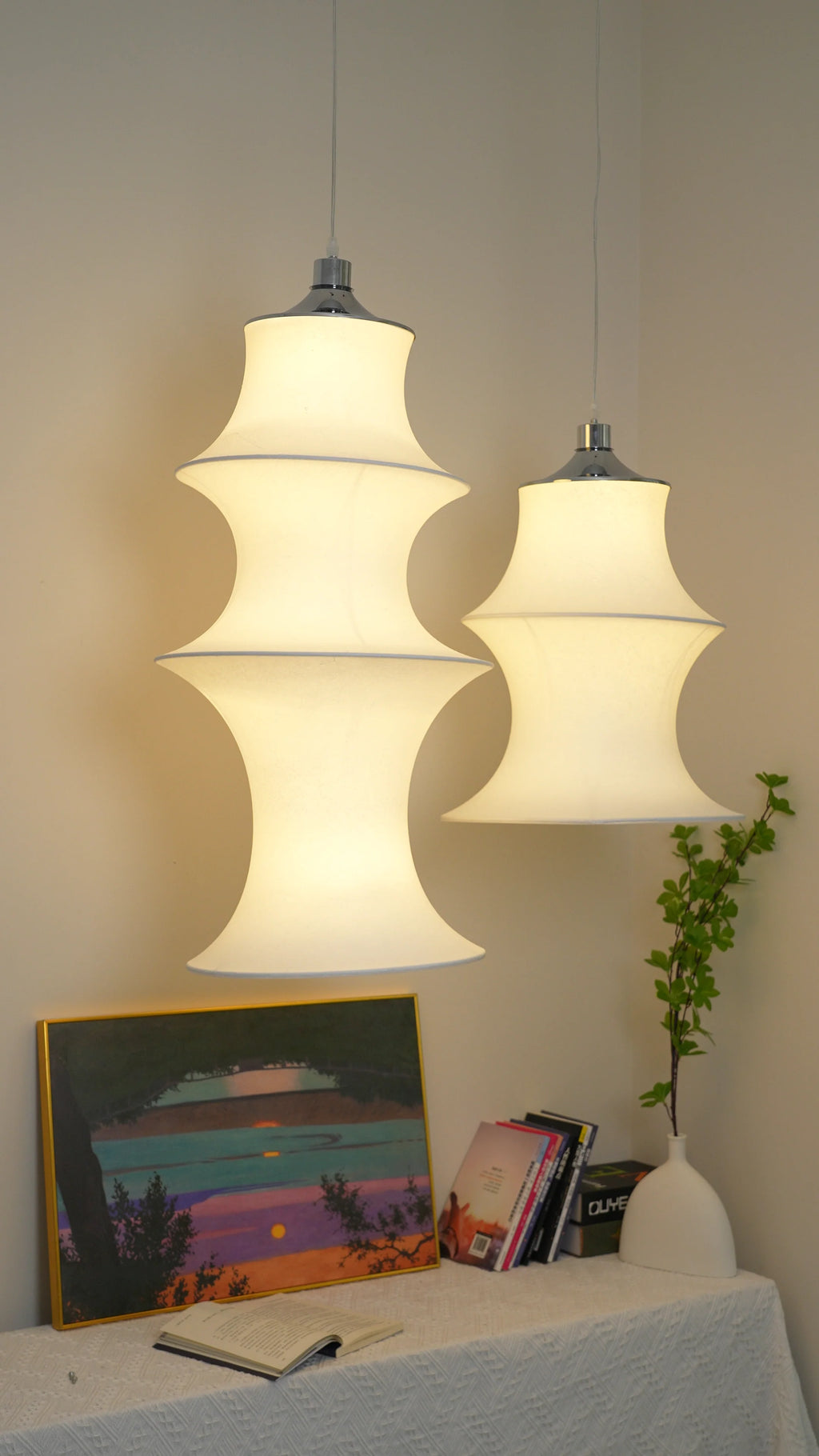 Fabric Long Strip Pendant light