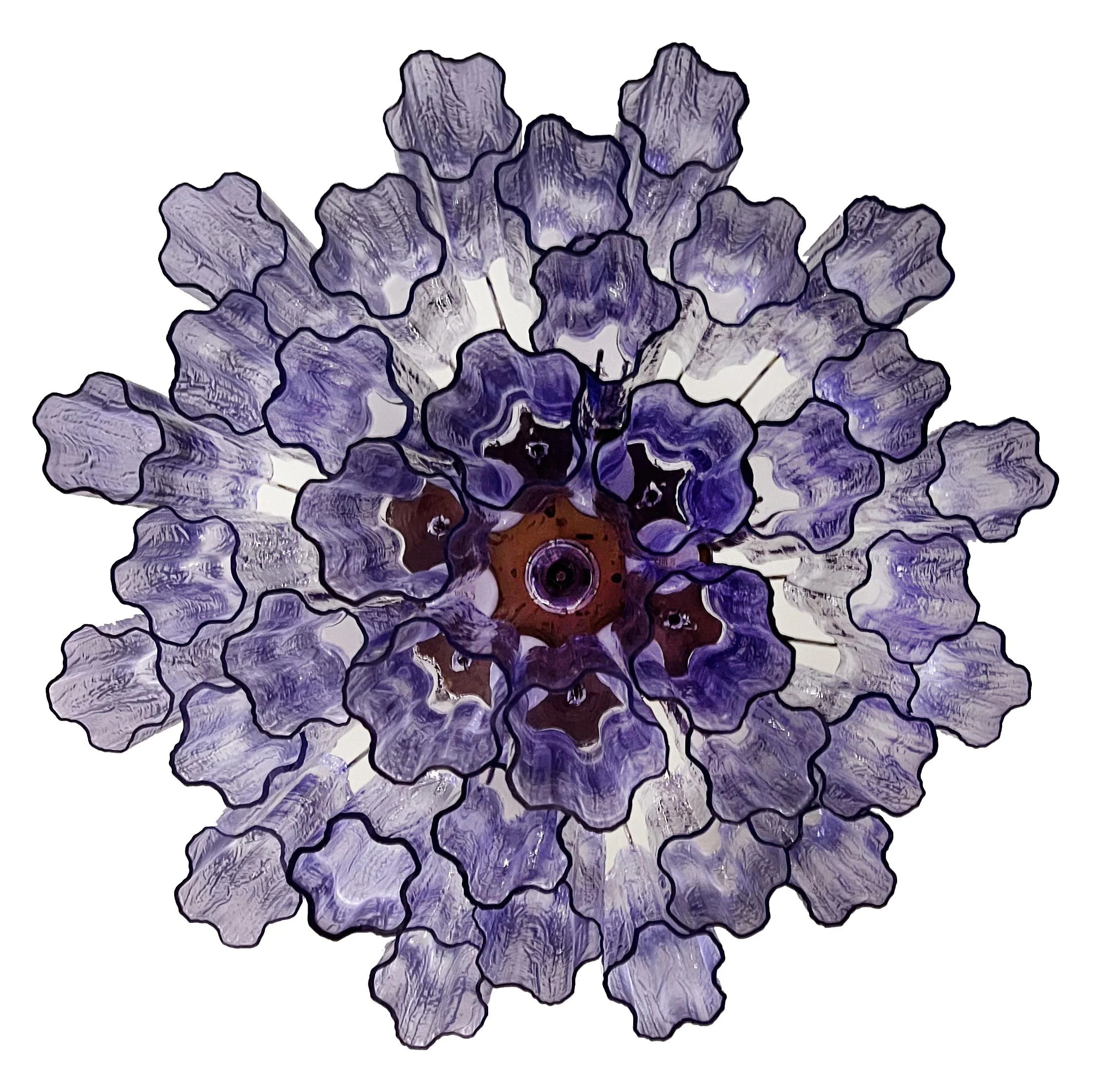 Fantastic Murano Amethyst Glass Tube Chandelier