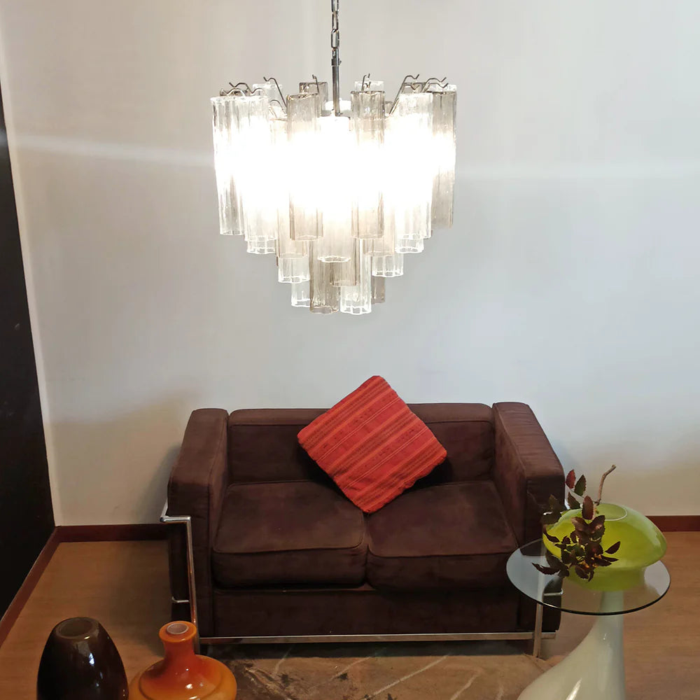 Fantastic Murano Smoked Glass Tube Chandelier