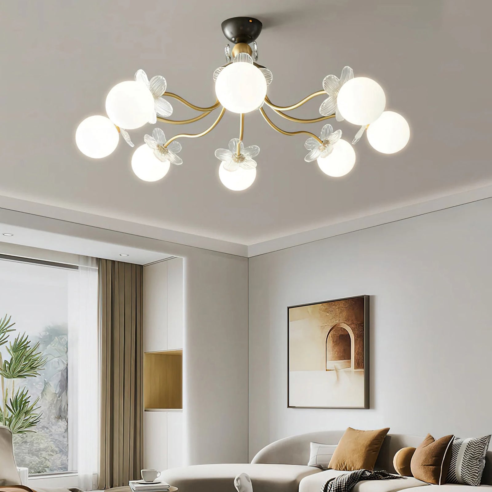 Floral Petal Globe Chandelier