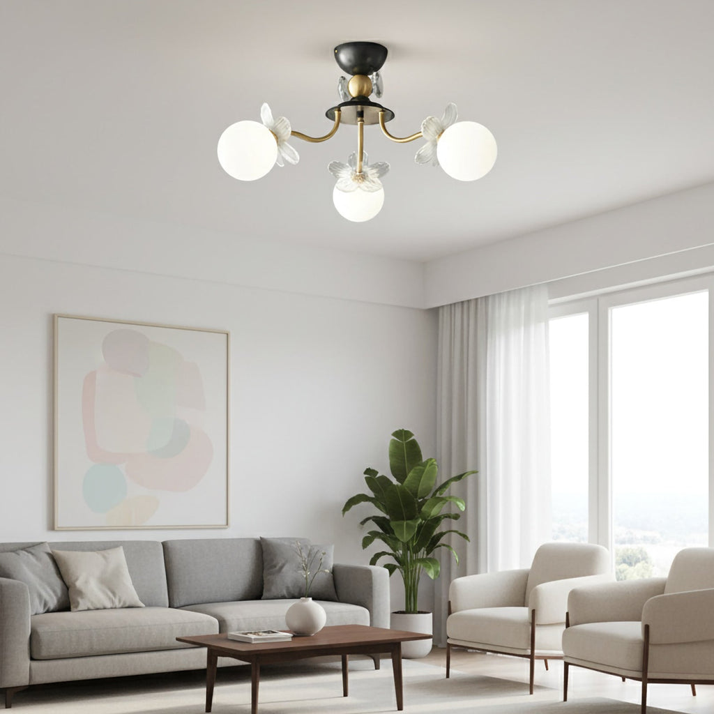 Floral Petal Globe Chandelier