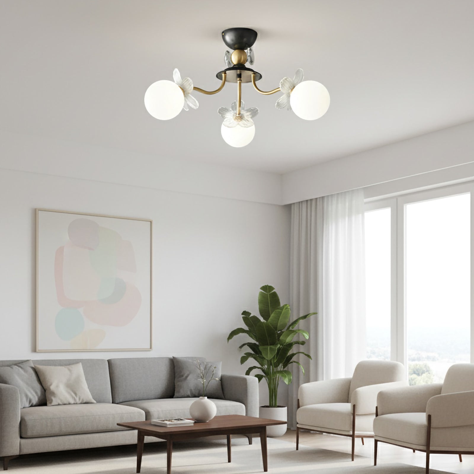 Floral Petal Globe Chandelier