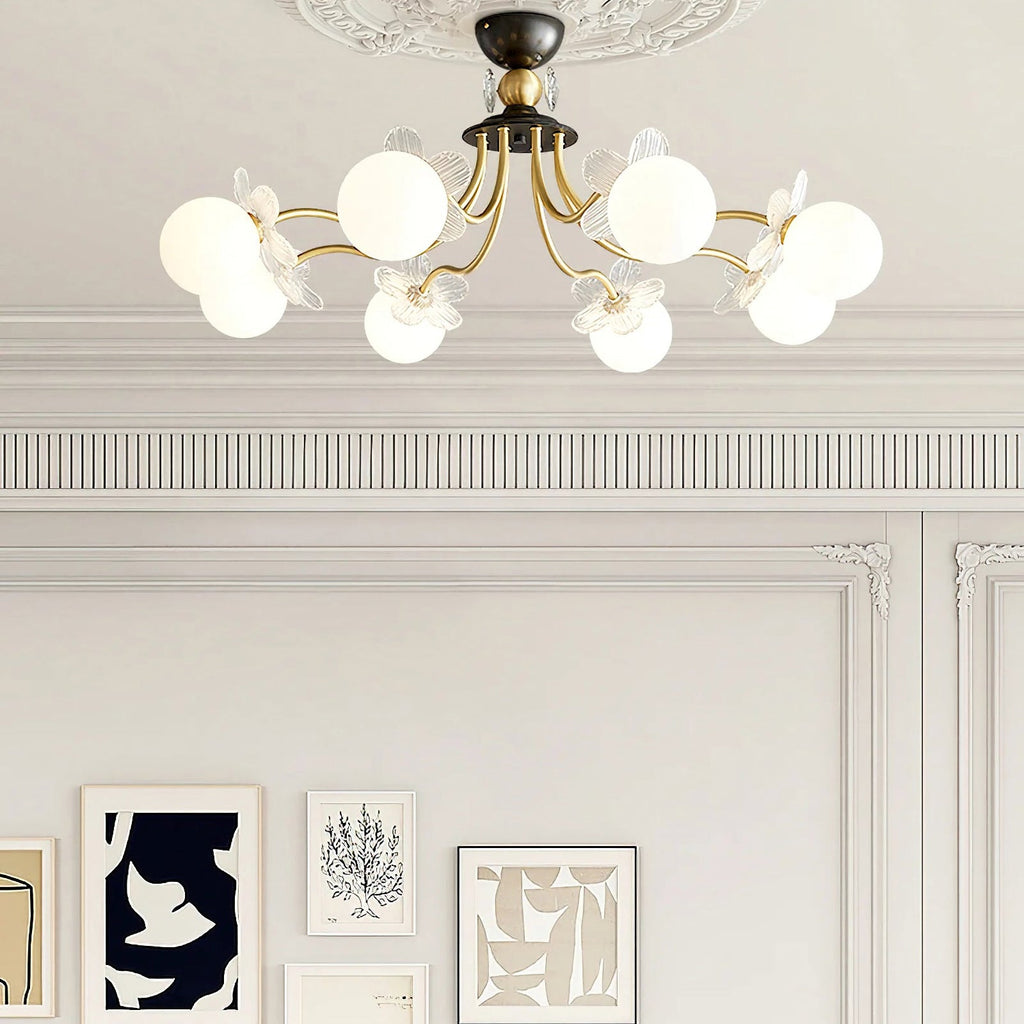 Floral Petal Globe Chandelier