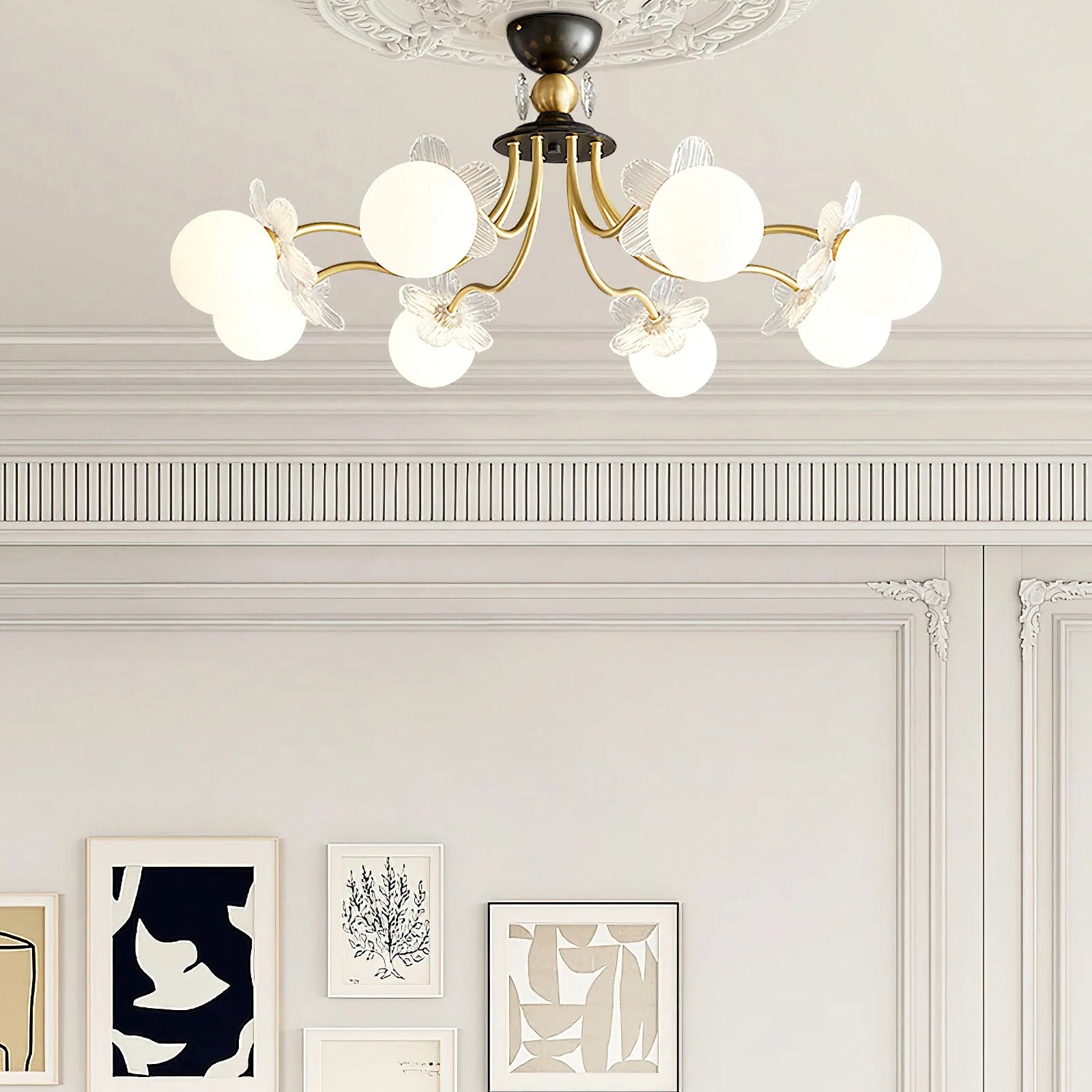 Floral Petal Globe Chandelier