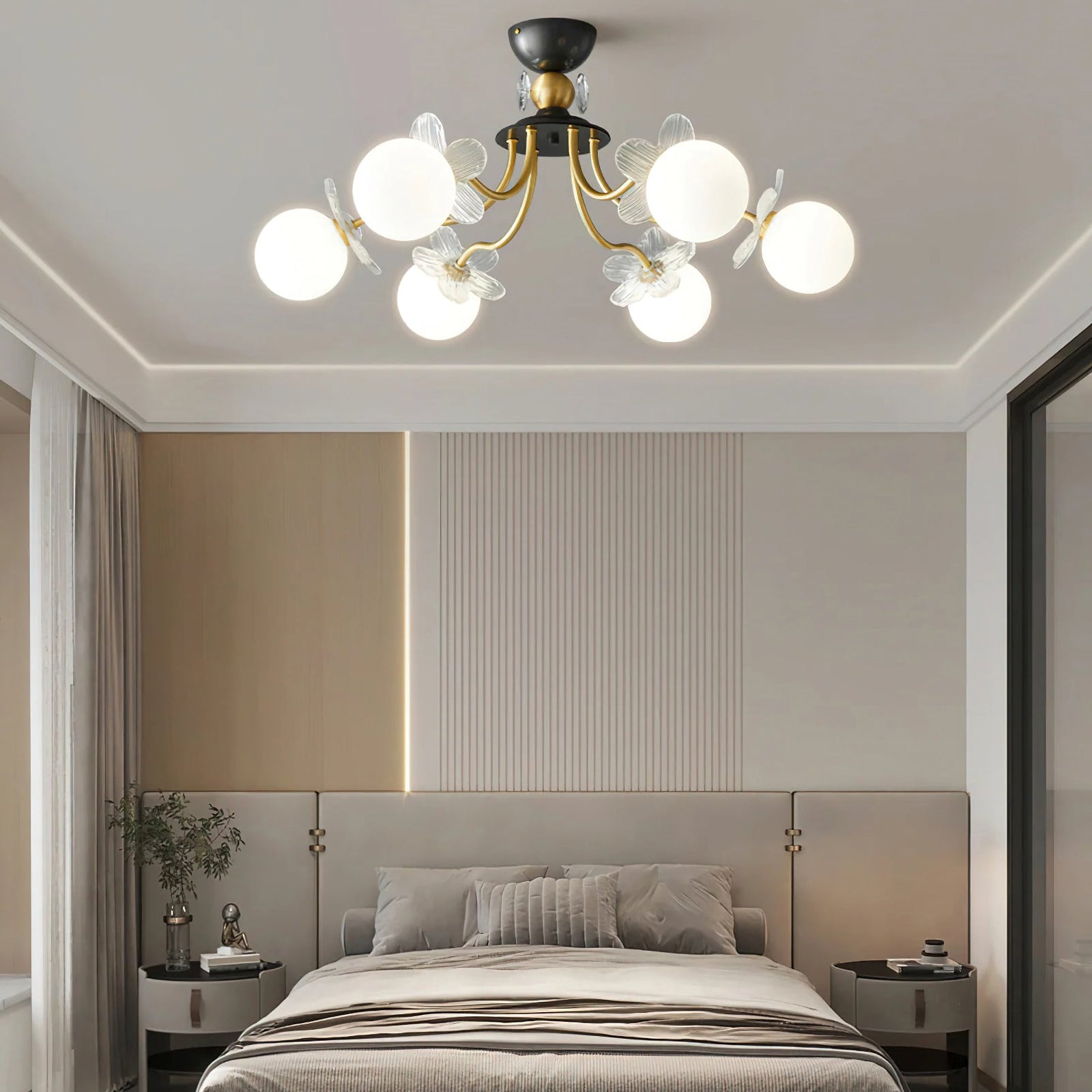 Floral Petal Globe Chandelier