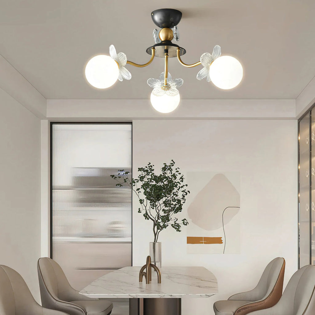 Floral Petal Globe Chandelier